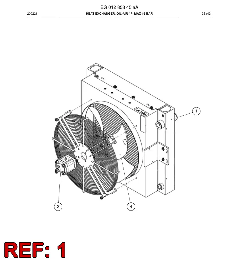 BG01358508a BG 013 585 08a Cooler Element - Sandvik Technical Drawing