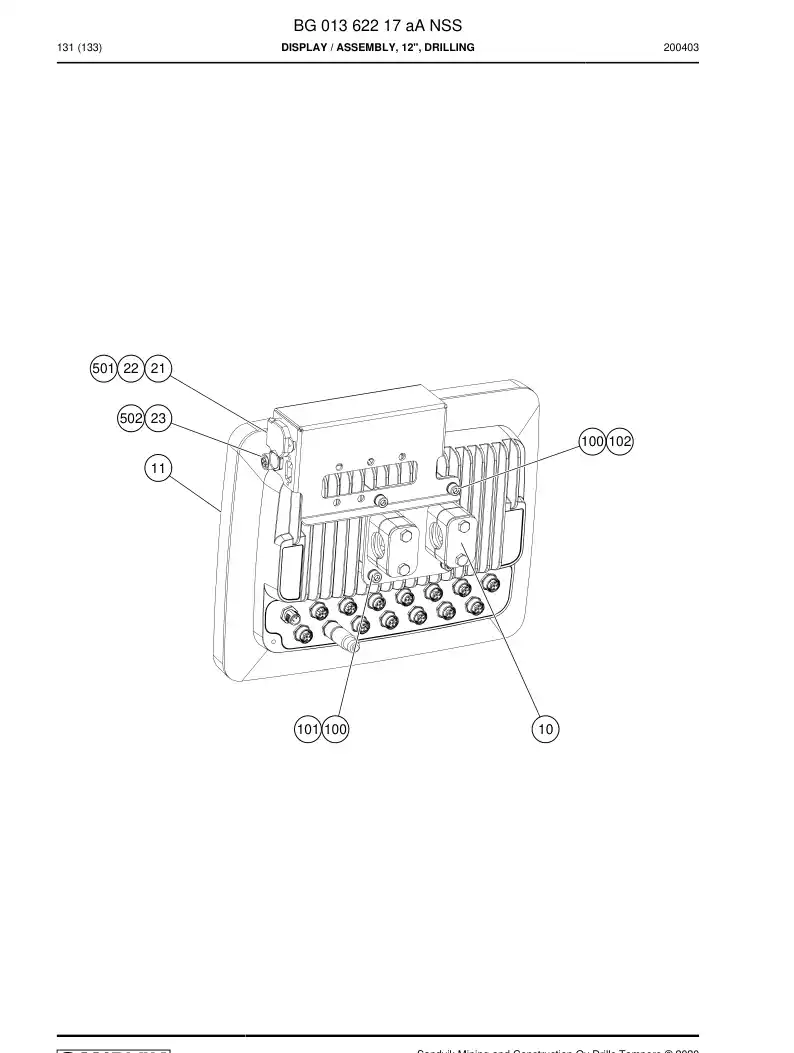 BG01362217a BG 013 622 17a Display - Sandvik Technical Drawing