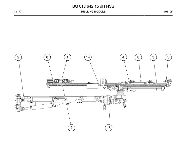 BG01364215d BG 013 642 15d Drilling Module - Sandvik Technical Drawing