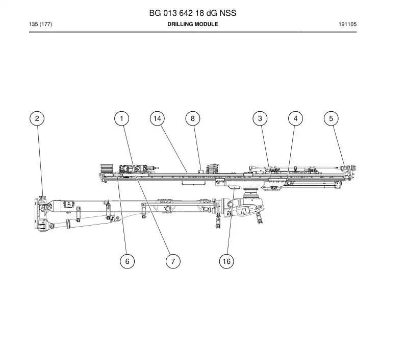 BG01364218d BG 013 642 18d Drilling Module - Sandvik Technical Drawing