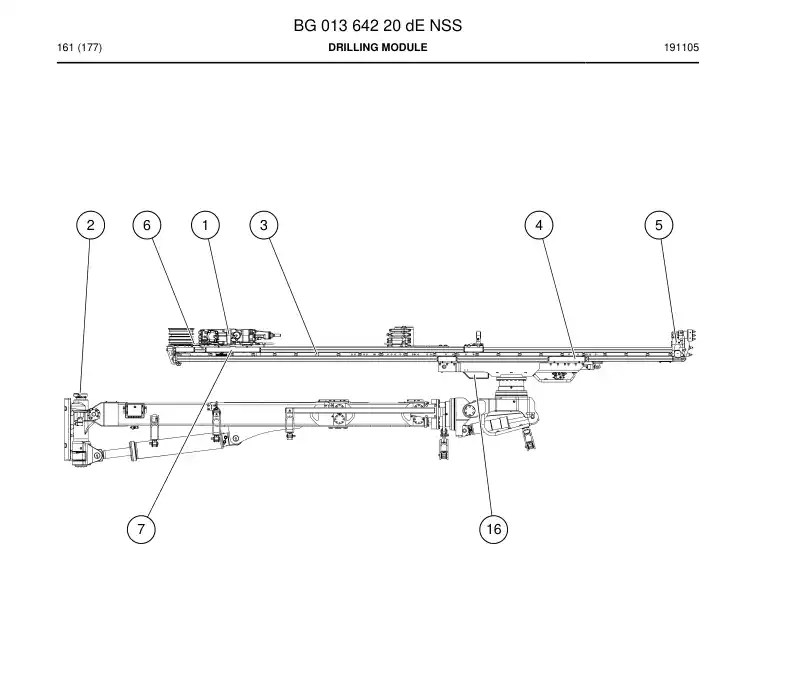 BG01364220d BG 013 642 20d Drilling Module - Sandvik Technical Drawing
