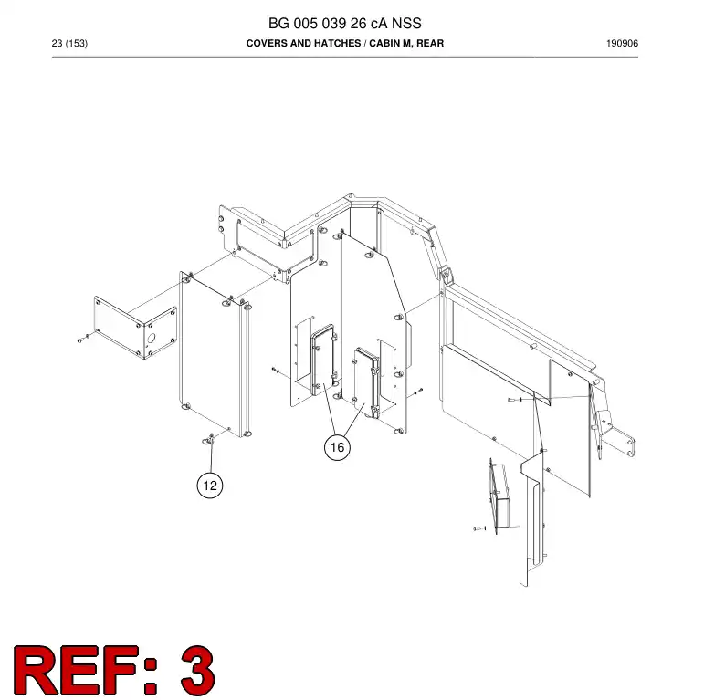 BG01365134a BG 013 651 34a Plate, Cover - Sandvik Technical Drawing