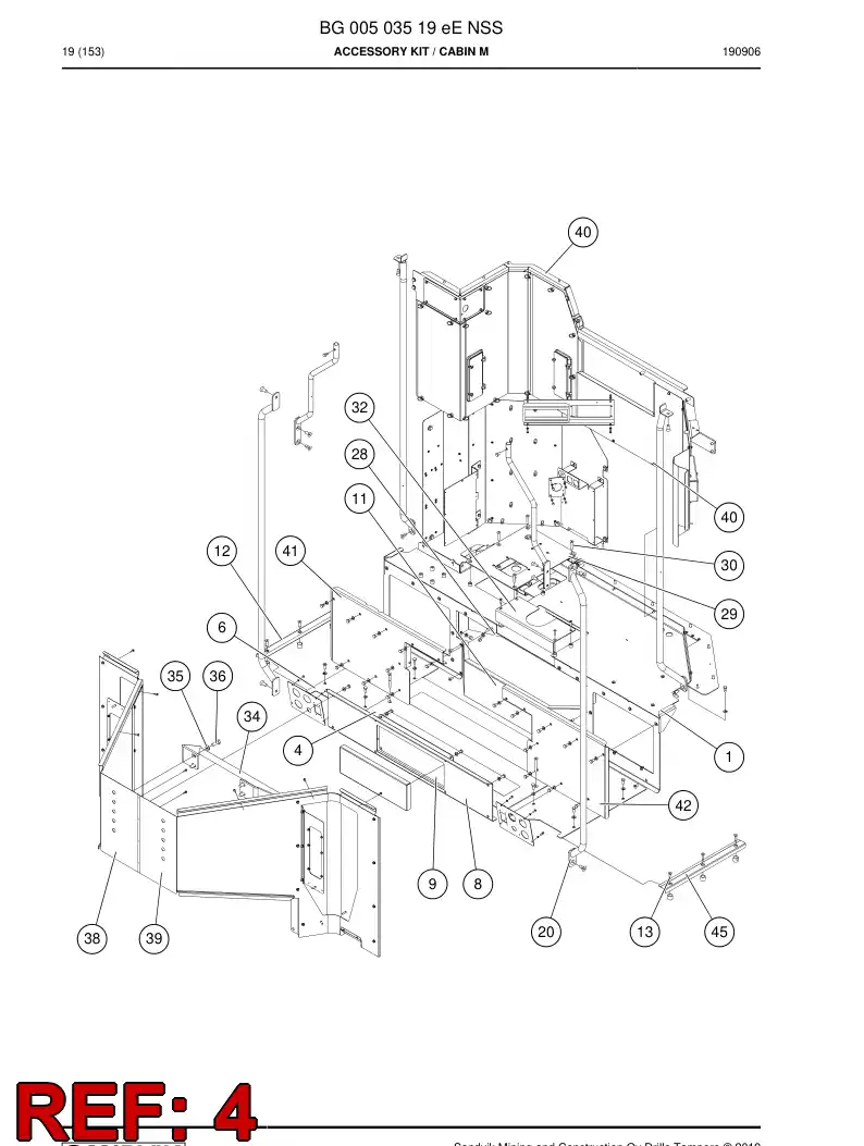BG01365144a BG 013 651 44a Hatch, Service - Sandvik Technical Drawing