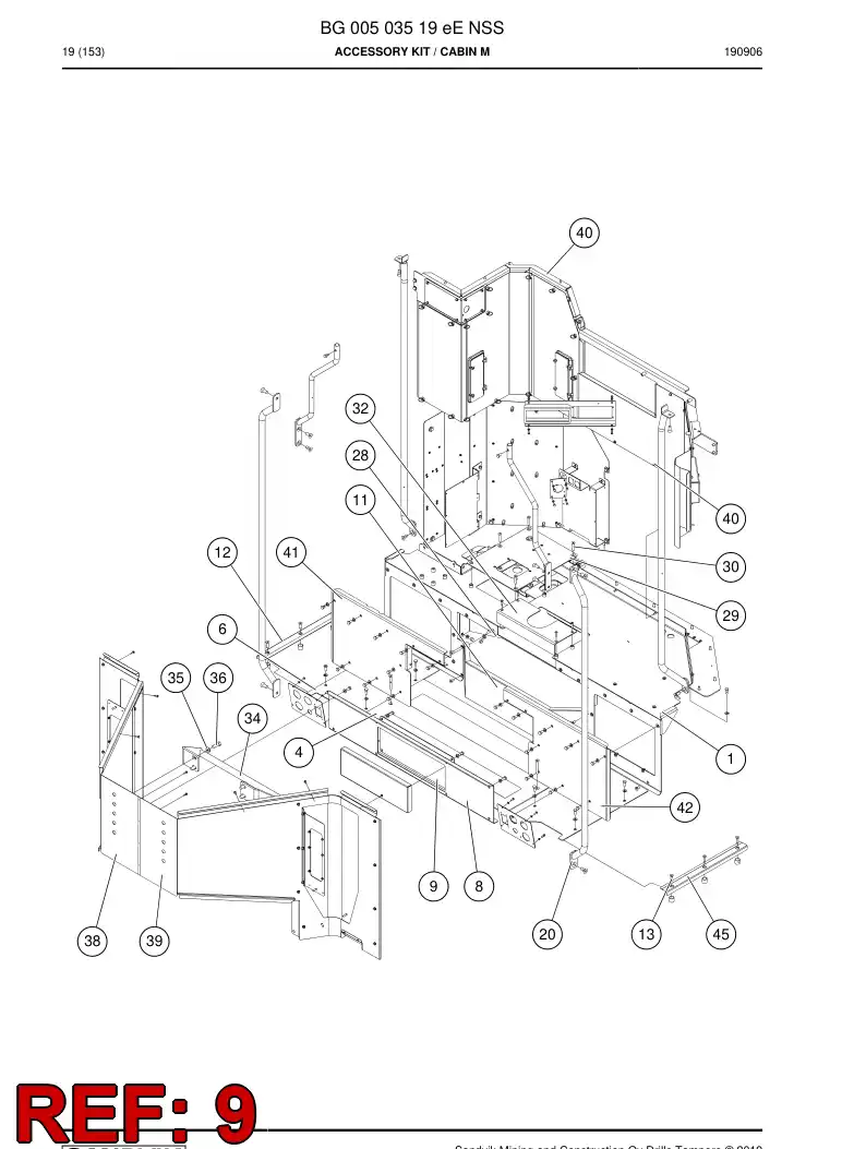 BG01365149a BG 013 651 49a Hatch, Service - Sandvik Technical Drawing