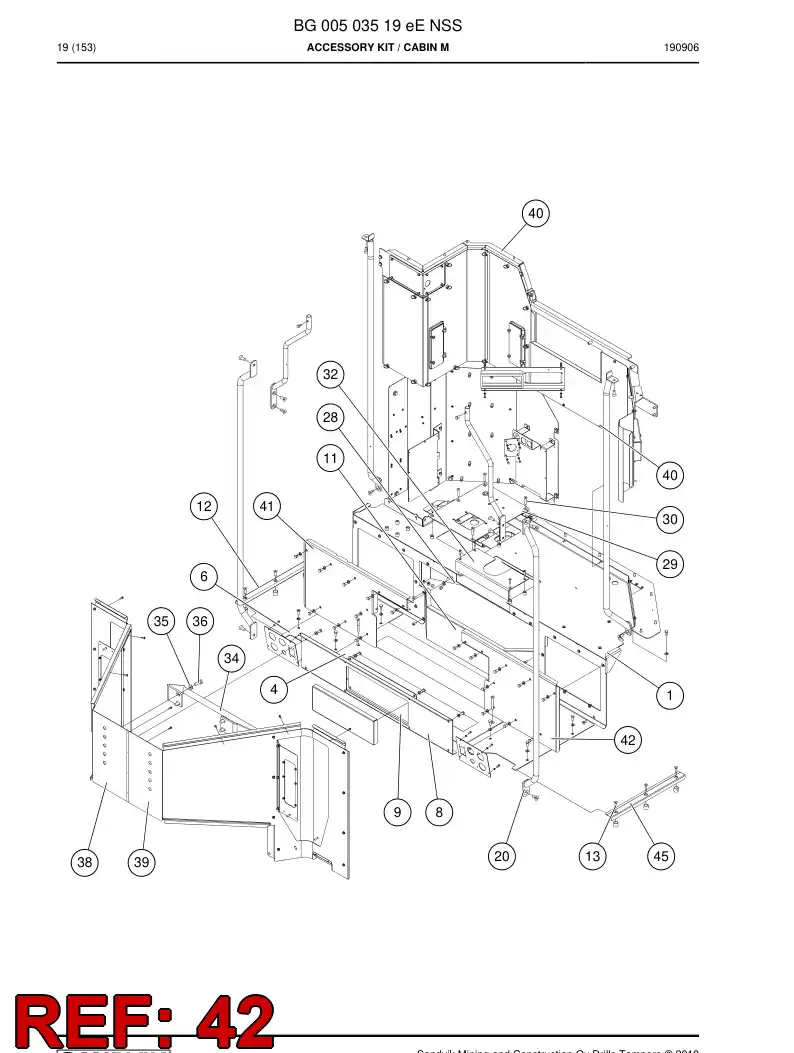 BG01365160a BG 013 651 60a Plate, Cover - Sandvik Technical Drawing