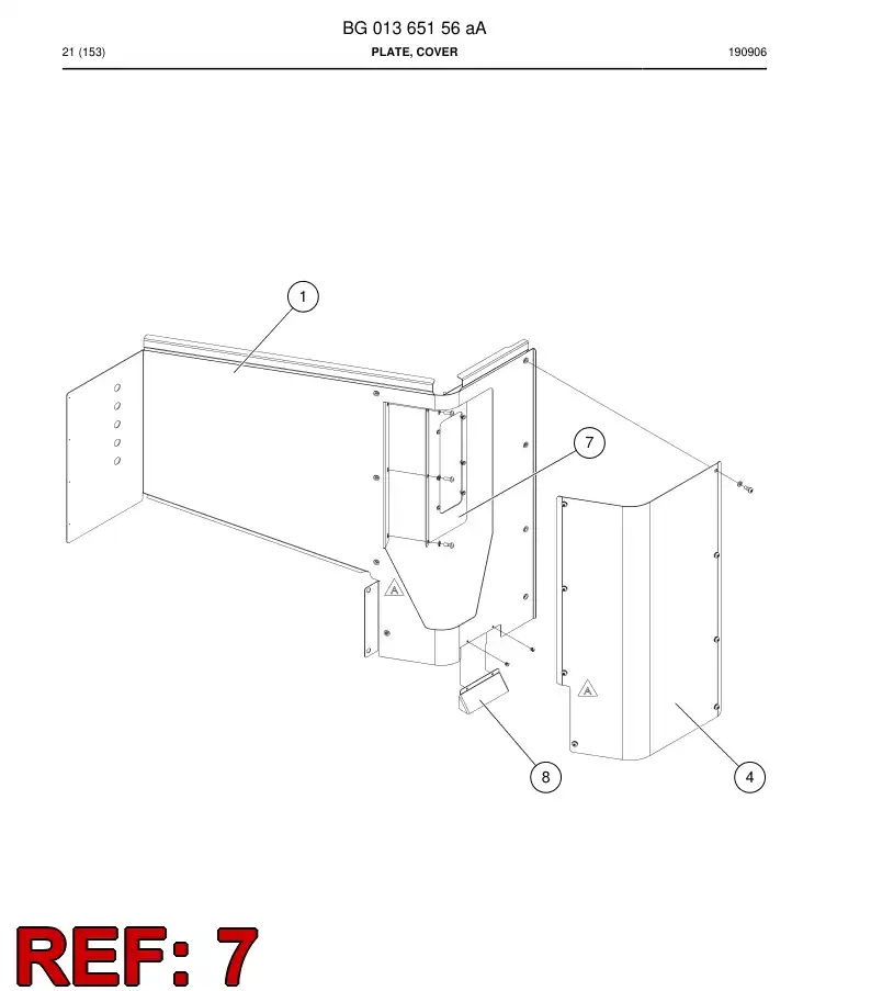 BG01365163a BG 013 651 63a Plate, Attachment - Sandvik Technical Drawing