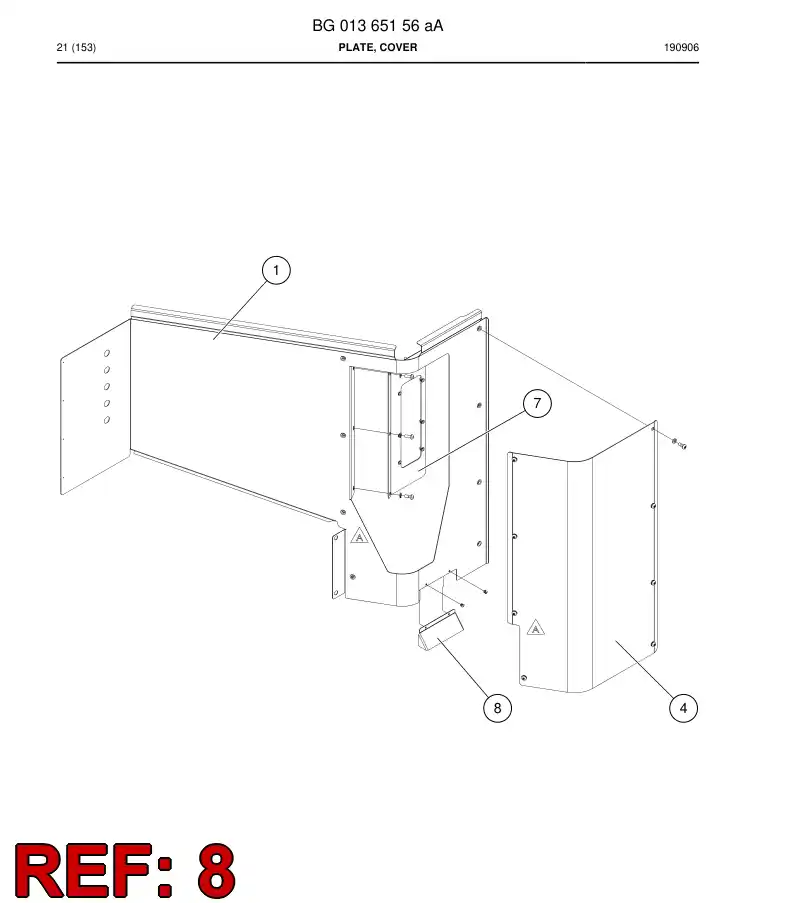 BG01365164a BG 013 651 64a Plate, Cover - Sandvik Technical Drawing