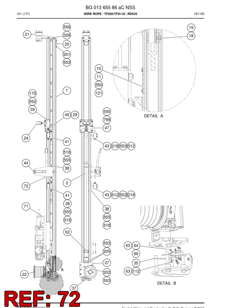BG01365604a BG 013 656 04a Wire Rope - Sandvik Technical Drawing