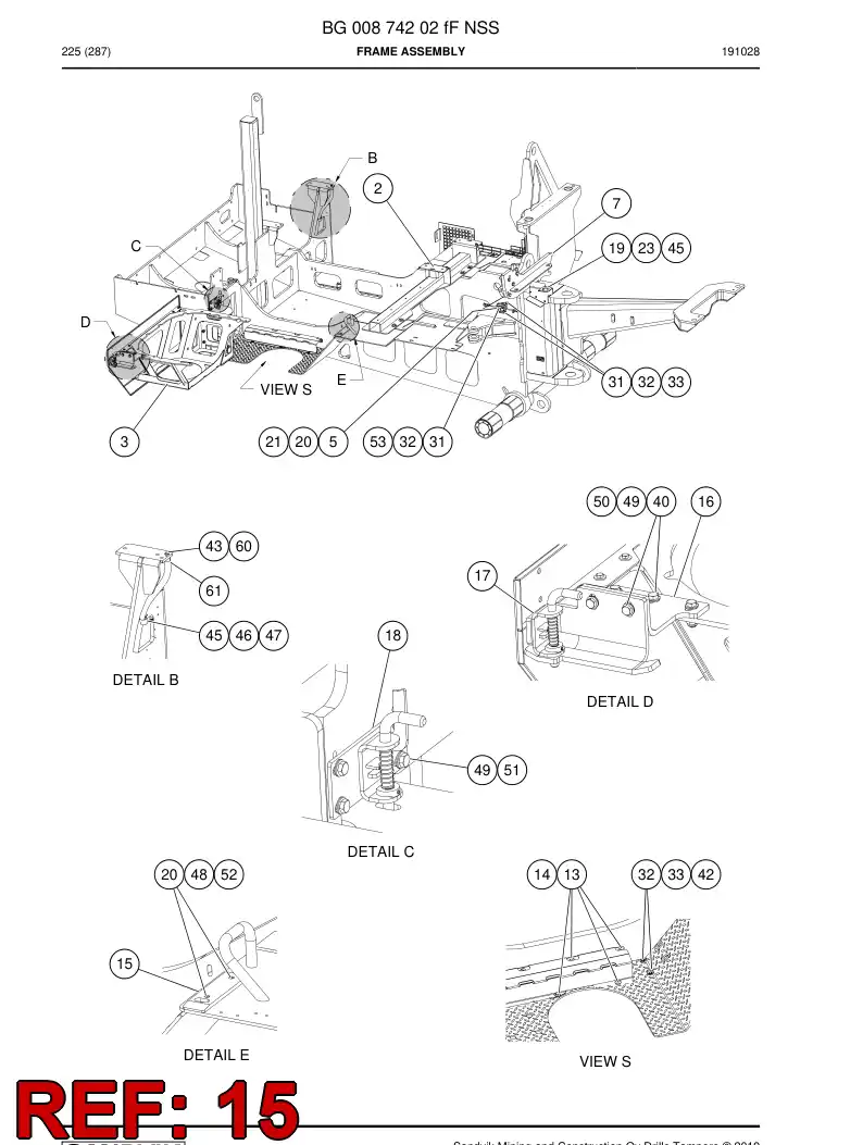 BG01366072a BG 013 660 72a Slipper Pad - Sandvik Technical Drawing