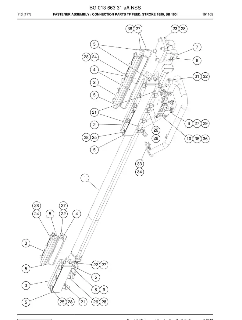 BG01366331a BG 013 663 31a Fastener Assembly - Sandvik Technical Drawing