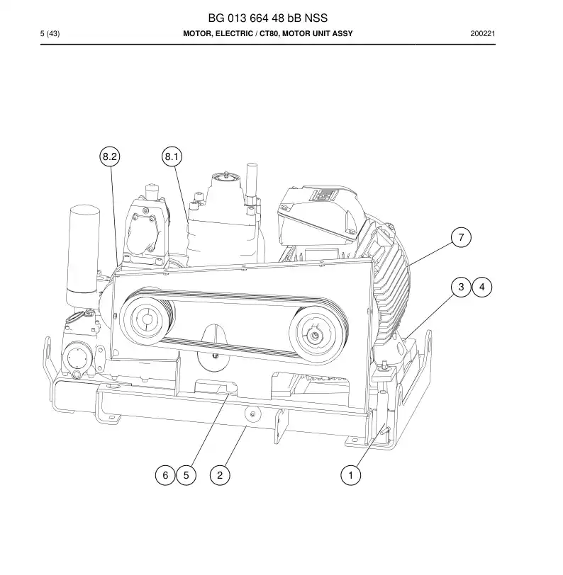 BG01366448b BG 013 664 48b Motor, Electric - Sandvik Technical Drawing