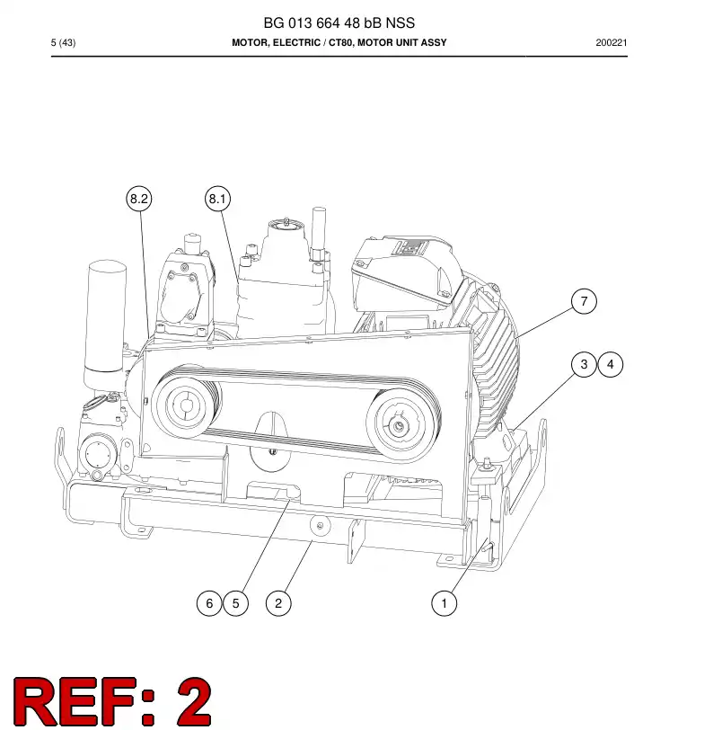 BG01366455a BG 013 664 55a Frame - Sandvik Technical Drawing