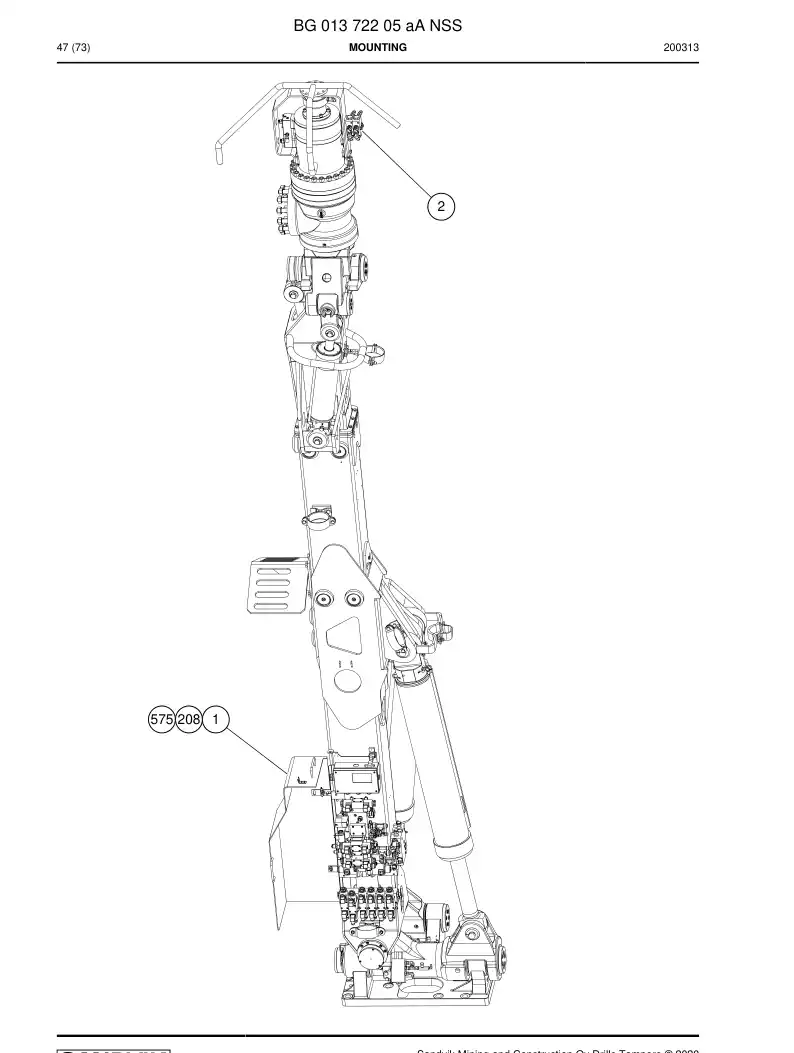 BG01372205a BG 013 722 05a Mounting - Sandvik Technical Drawing