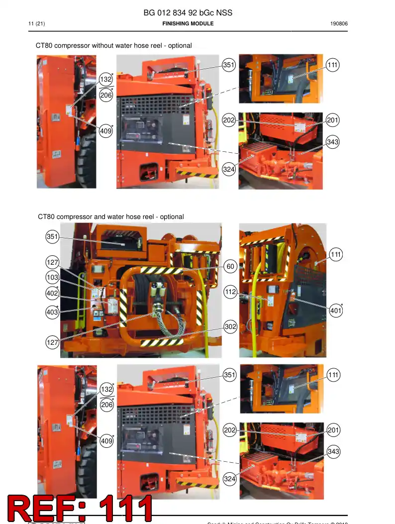 BG01374813a BG 013 748 13a Decal - Sandvik Technical Drawing