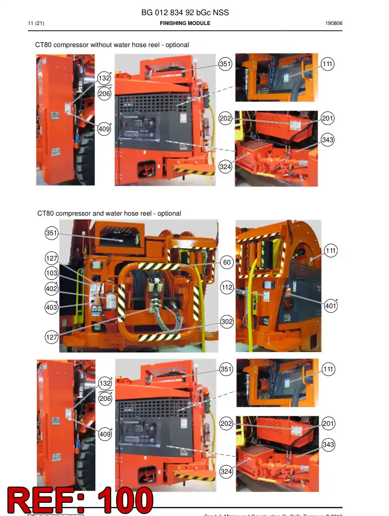 BG01374980a BG 013 749 80a Label Set, Safety - Sandvik Technical Drawing