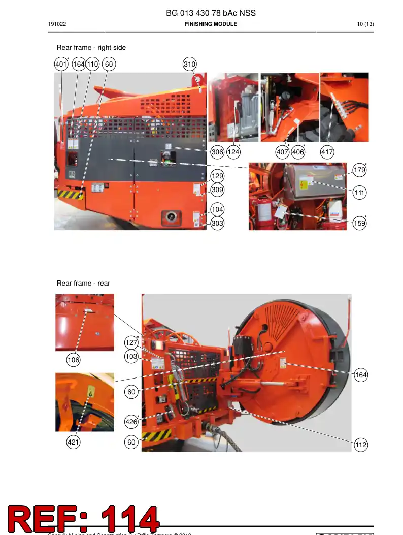 BG01378513a BG 013 785 13a Decal - Sandvik Technical Drawing