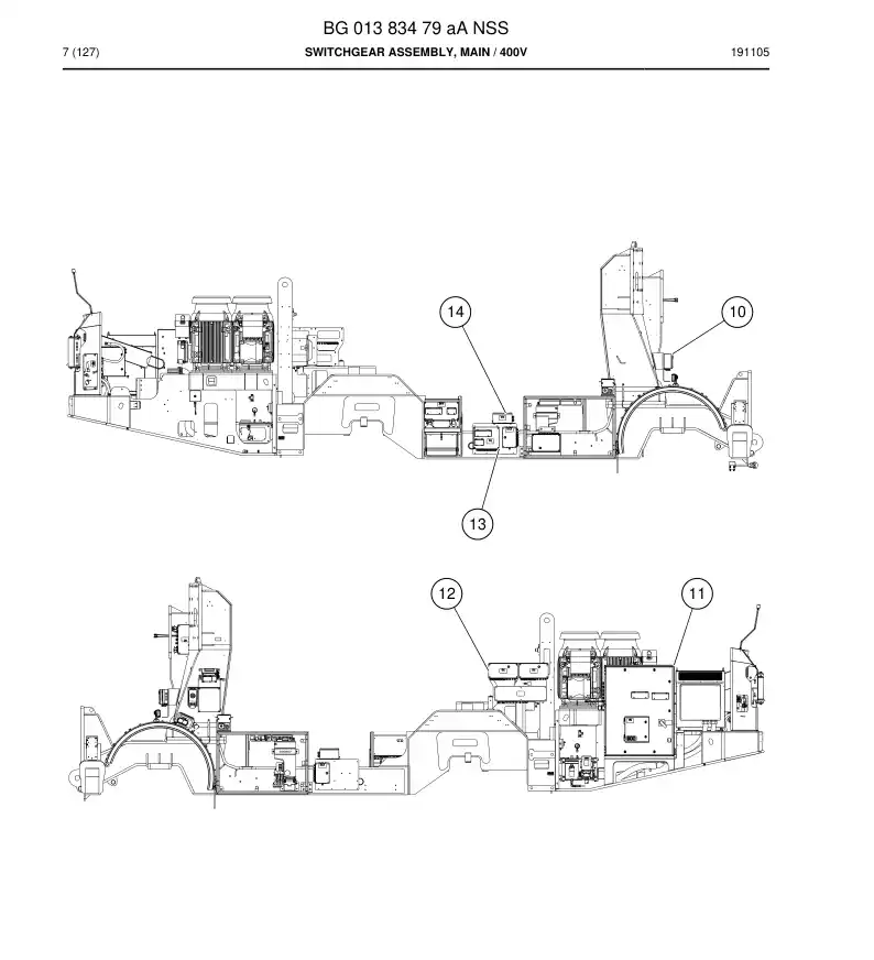 BG01383479a BG 013 834 79a Switchgear Assembly, Main - Sandvik Technical Drawing