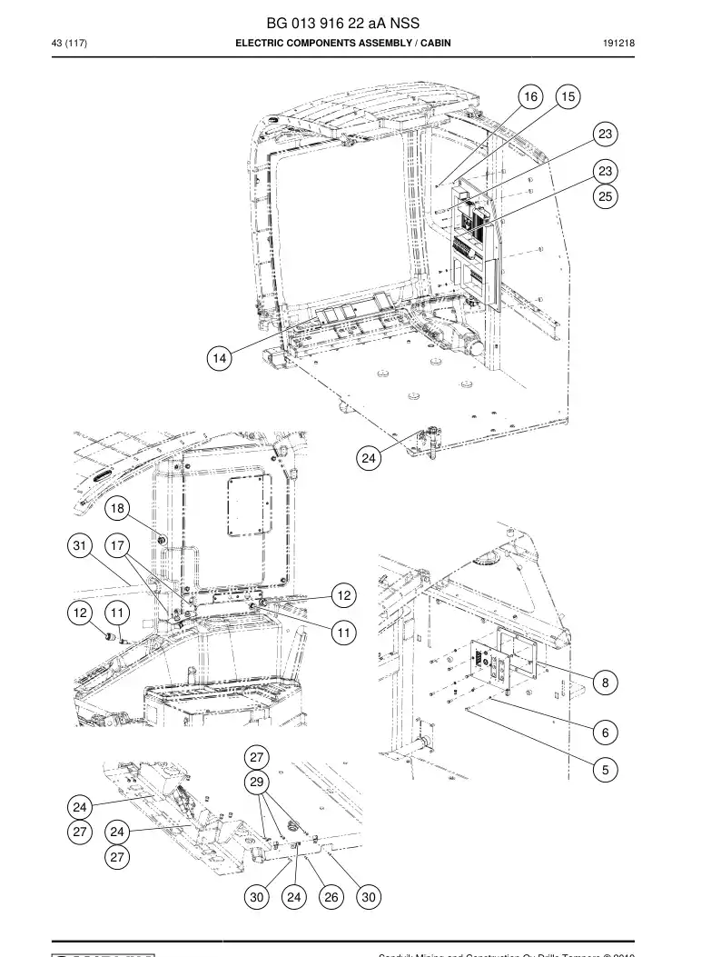 BG01391622a BG 013 916 22a Electric Components Assembly - Sandvik Technical Drawing