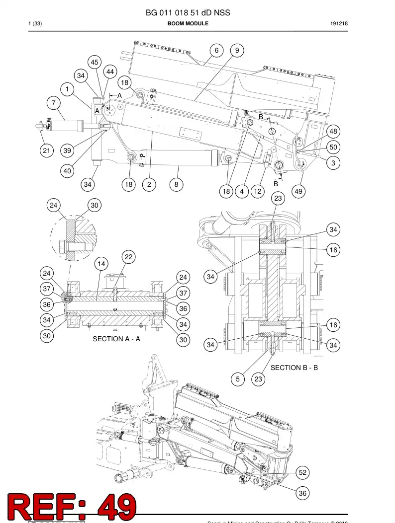 BG01391914a BG 013 919 14a Guard - Sandvik Technical Drawing