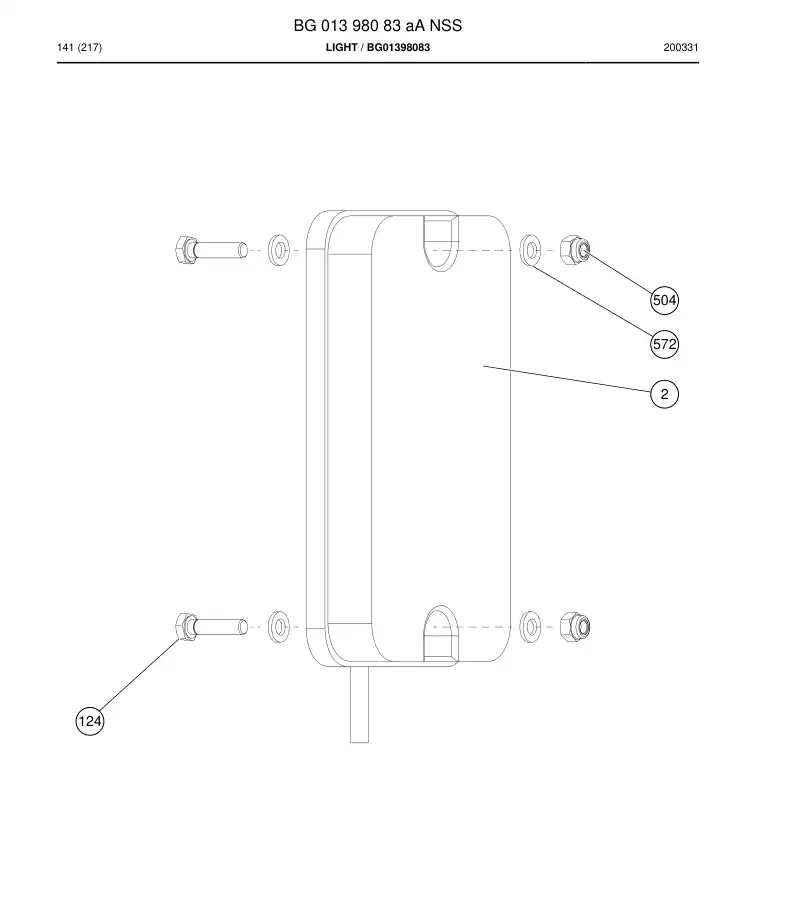 BG01398083a BG 013 980 83a Light - Sandvik Technical Drawing