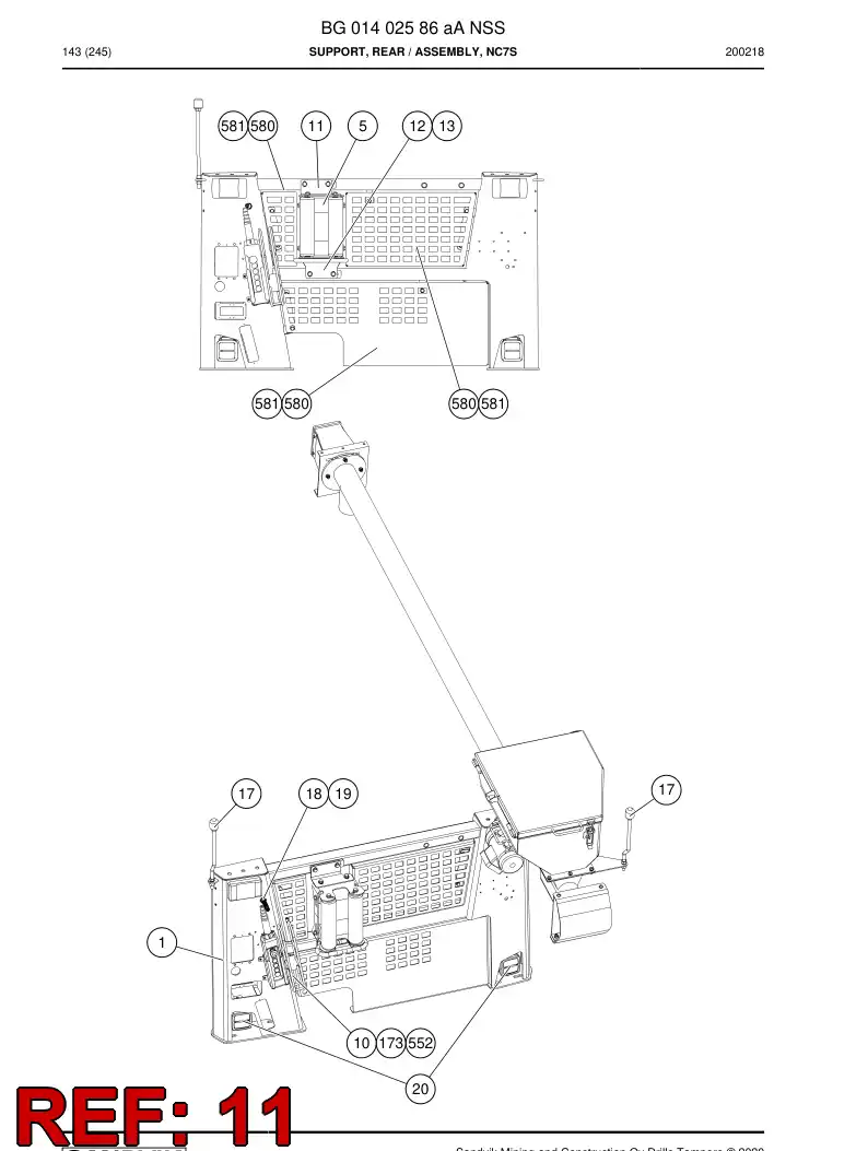 BG01402636a BG 014 026 36a Support - Sandvik Technical Drawing