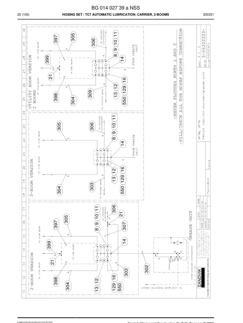 BG01402739a BG 014 027 39a Hosing Set - Sandvik Technical Drawing