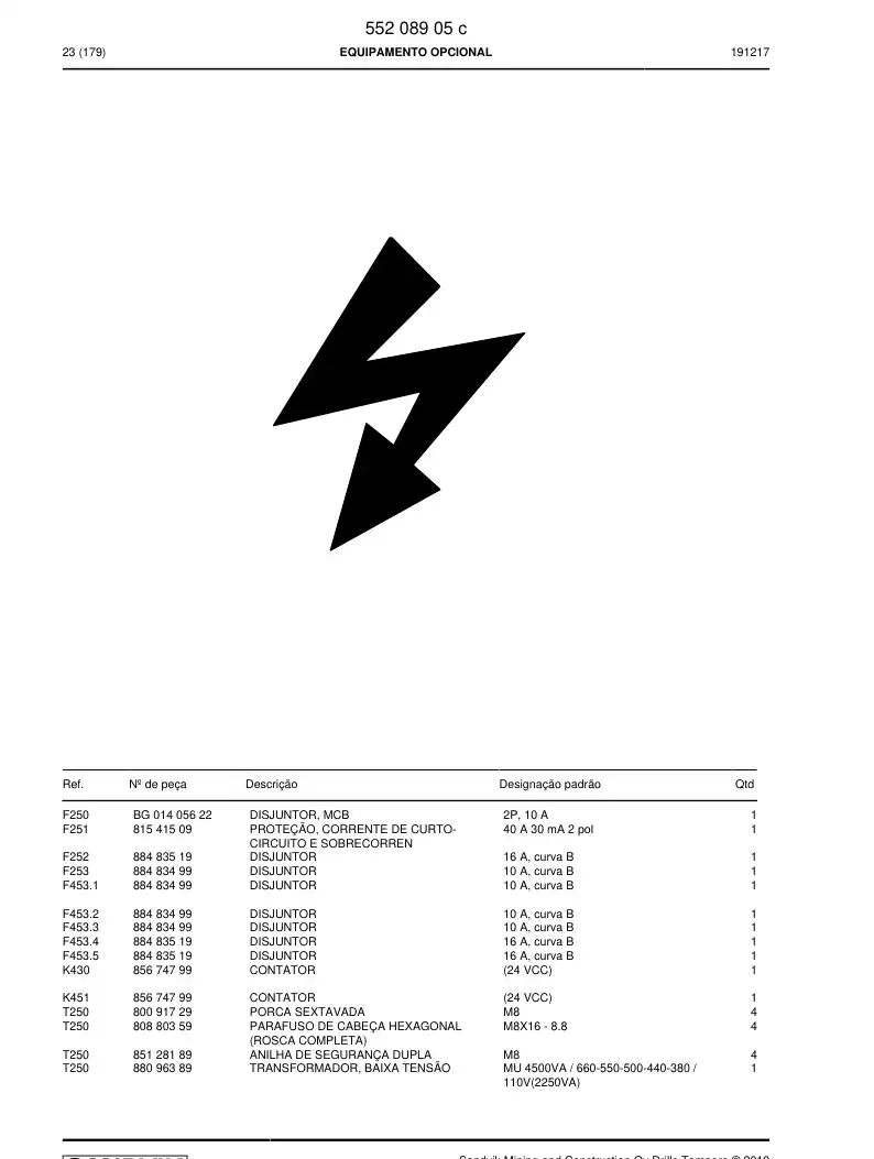 BG01405622a BG 014 056 22a DISJUNTOR, MCB - Sandvik Technical Drawing