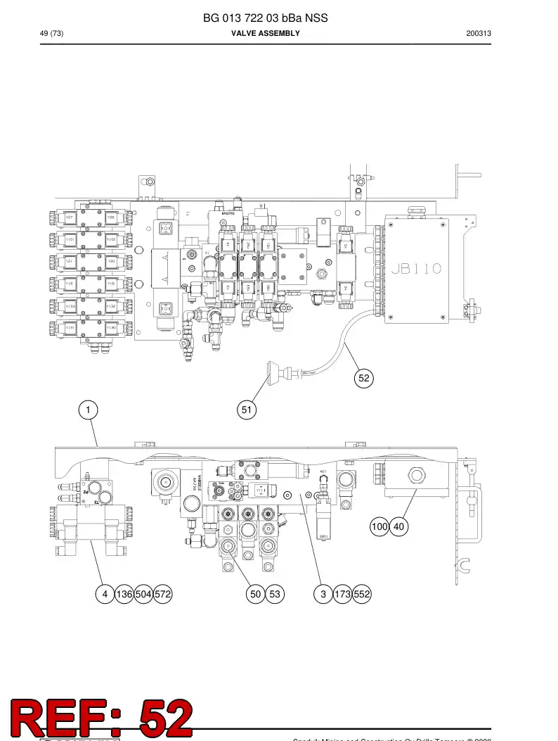 BG01408151a BG 014 081 51a Hose Assembly - Sandvik Technical Drawing