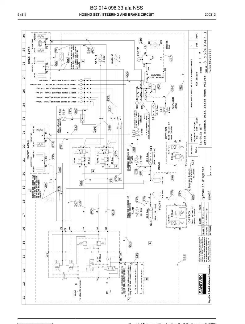 BG01409833a BG 014 098 33a Hosing Set - Sandvik Technical Drawing