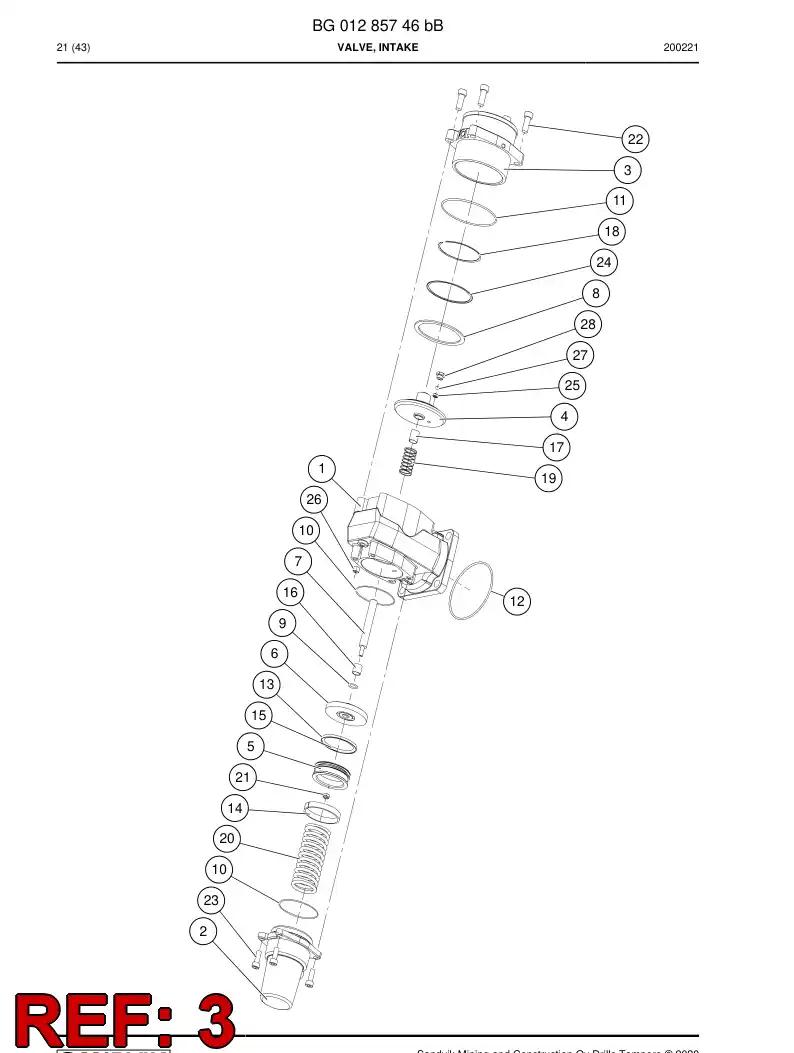 BG01412208a BG 014 122 08a Repair Kit - Sandvik Technical Drawing