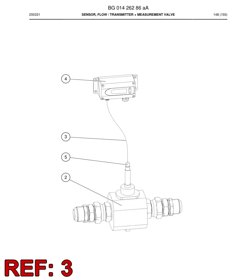 BG01426293b BG 014 262 93b Probe cable - Sandvik Technical Drawing