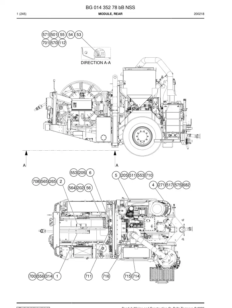 BG01435278b BG 014 352 78b Module, Rear - Sandvik Technical Drawing