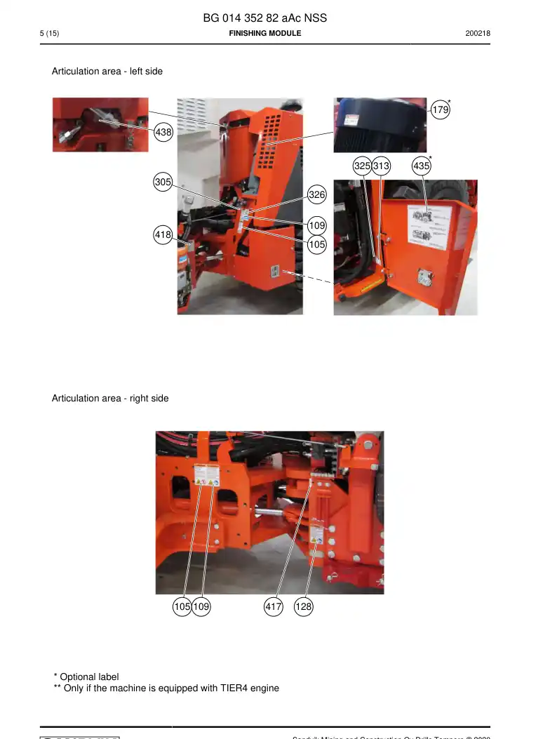 BG01435282a BG 014 352 82a Finishing module - Sandvik Technical Drawing