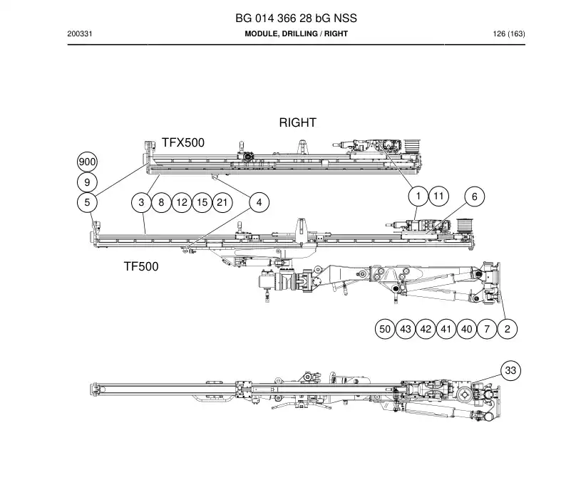 BG01436628b BG 014 366 28b Module, Drilling - Sandvik Technical Drawing