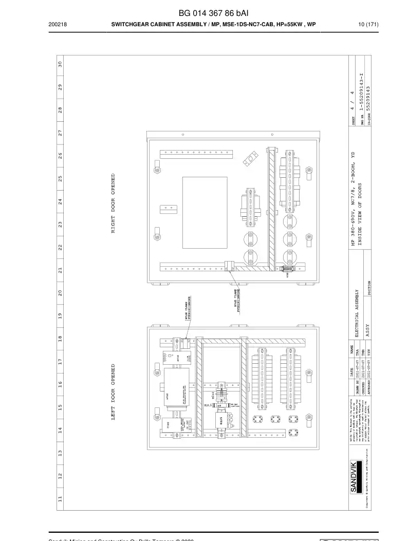 BG01436924a BG 014 369 24a Electric Components Assembly - Sandvik Technical Drawing
