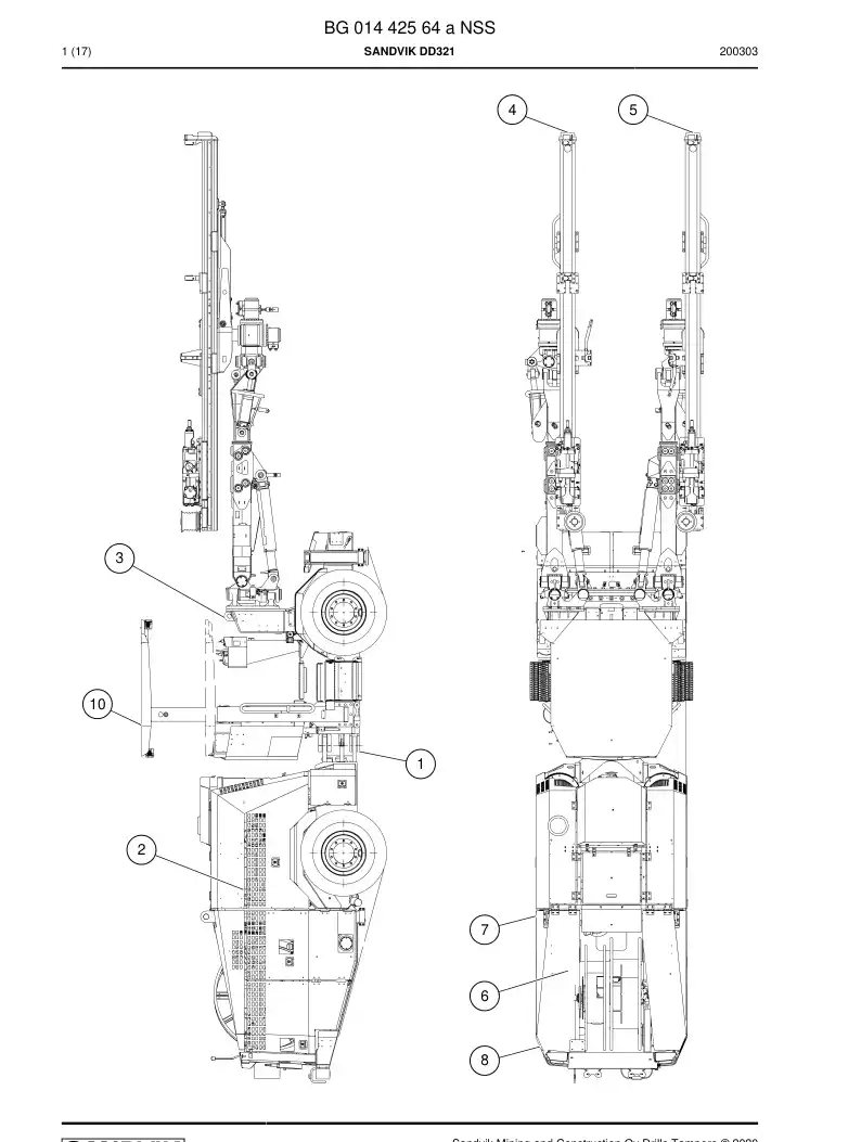 BG01442564a BG 014 425 64a Sandvik DD321 - Sandvik Technical Drawing