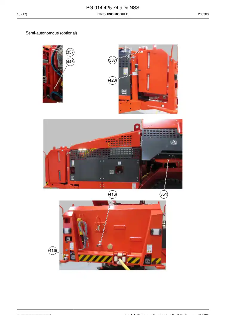 BG01442574a BG 014 425 74a Finishing module - Sandvik Technical Drawing