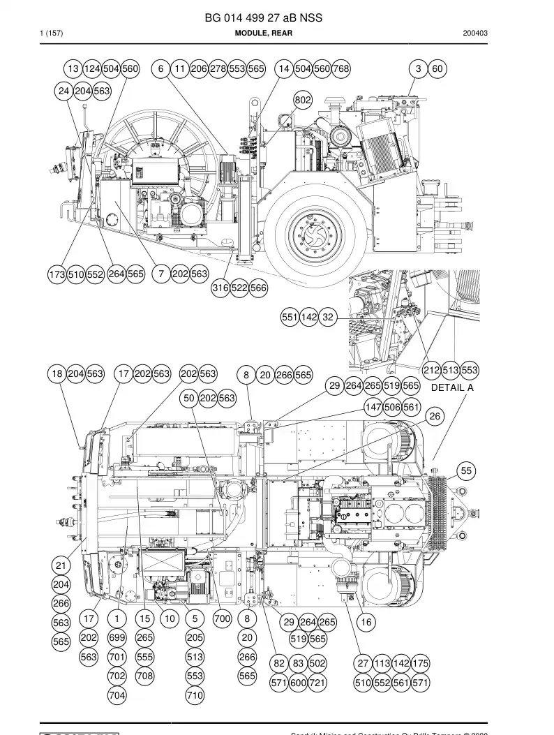 BG01449927a BG 014 499 27a Module, Rear - Sandvik Technical Drawing