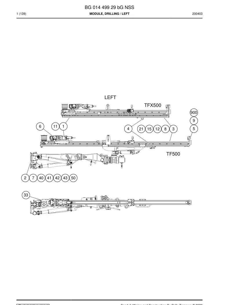 BG01449929b BG 014 499 29b Module, Drilling - Sandvik Technical Drawing