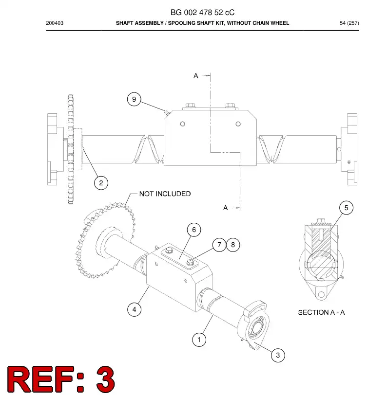 BG01455724a BG 014 557 24a Bearing, Support - Sandvik Technical Drawing