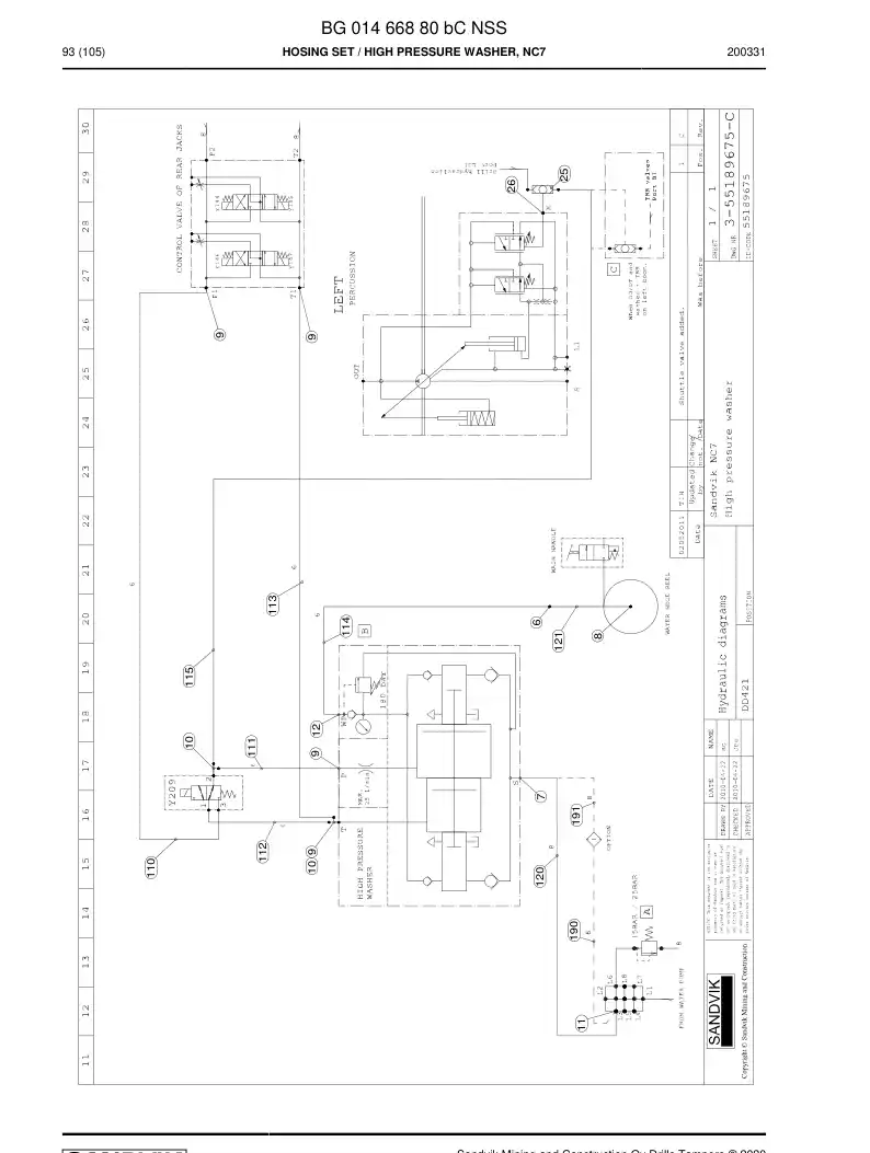 BG01466880b BG 014 668 80b Hosing Set - Sandvik Technical Drawing