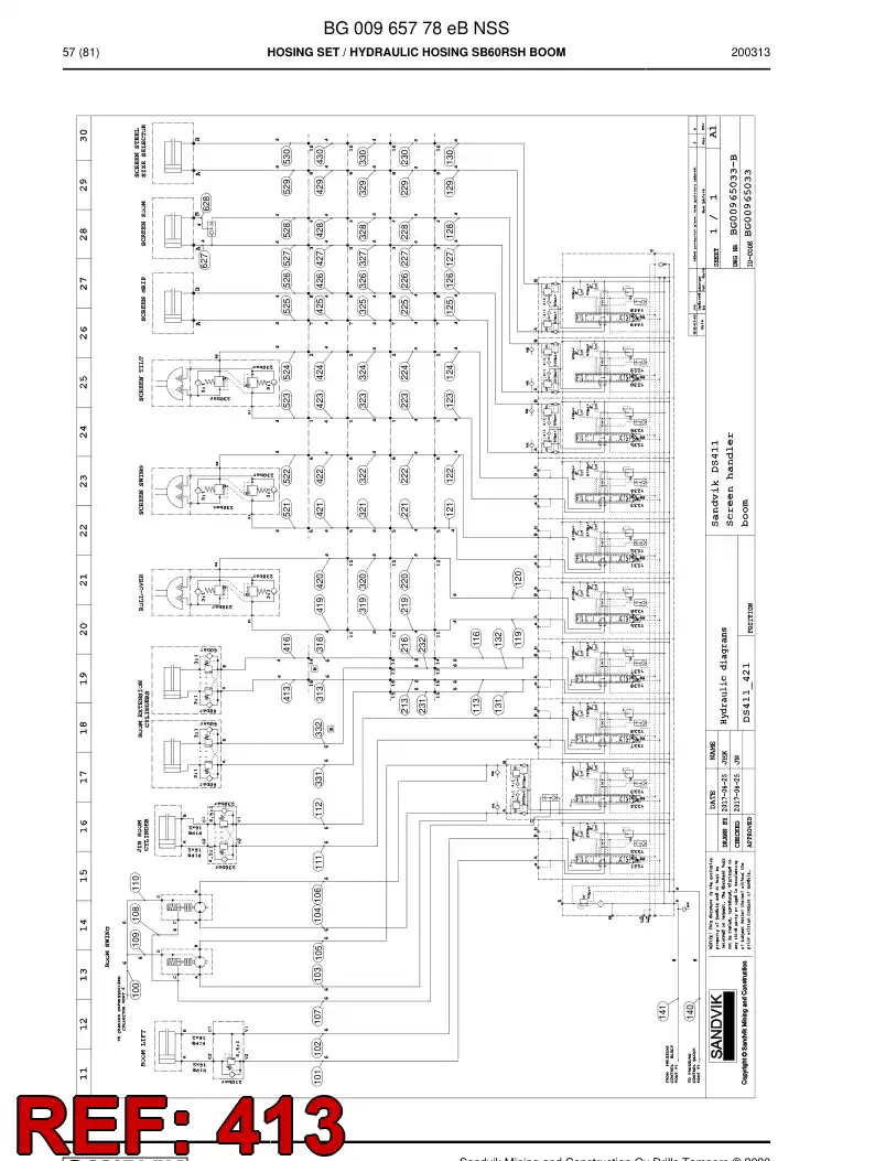 BG01478824a BG 014 788 24a Hose Assembly, Hydraulic - Sandvik Technical Drawing